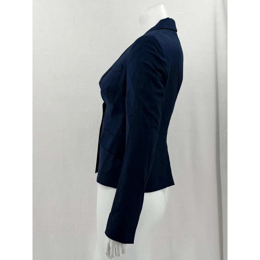 Theory Blazer Womens 2 Navy Brince Wool Stretch Suit‎ Jacket Minimalist Office